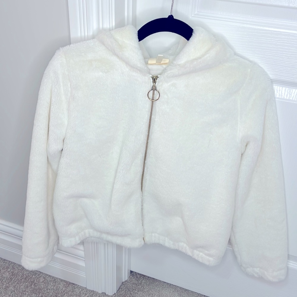 Fluffy white jacket